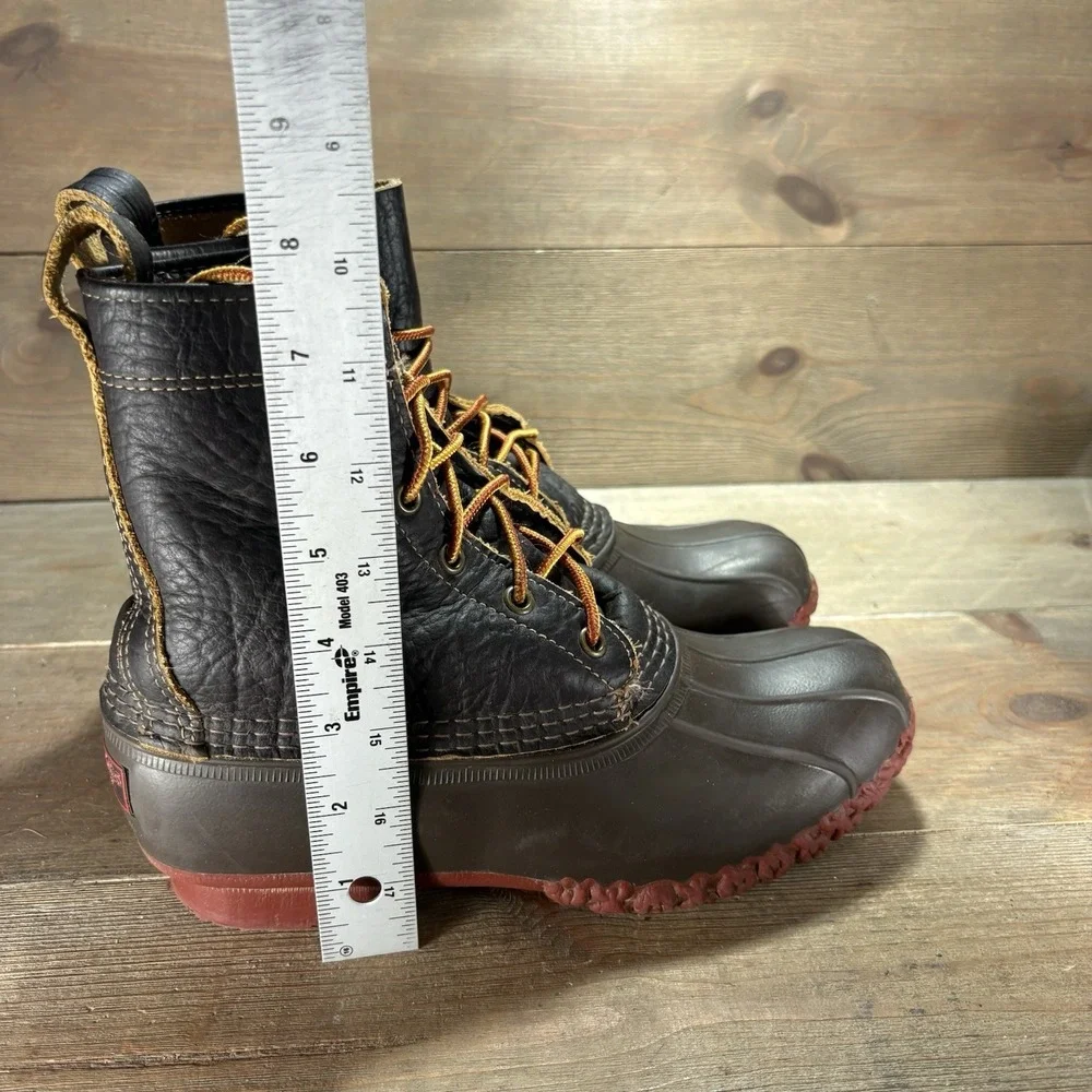 Ll bean duck boots womens size 7 shoes brown bison leather waterproof hunting
